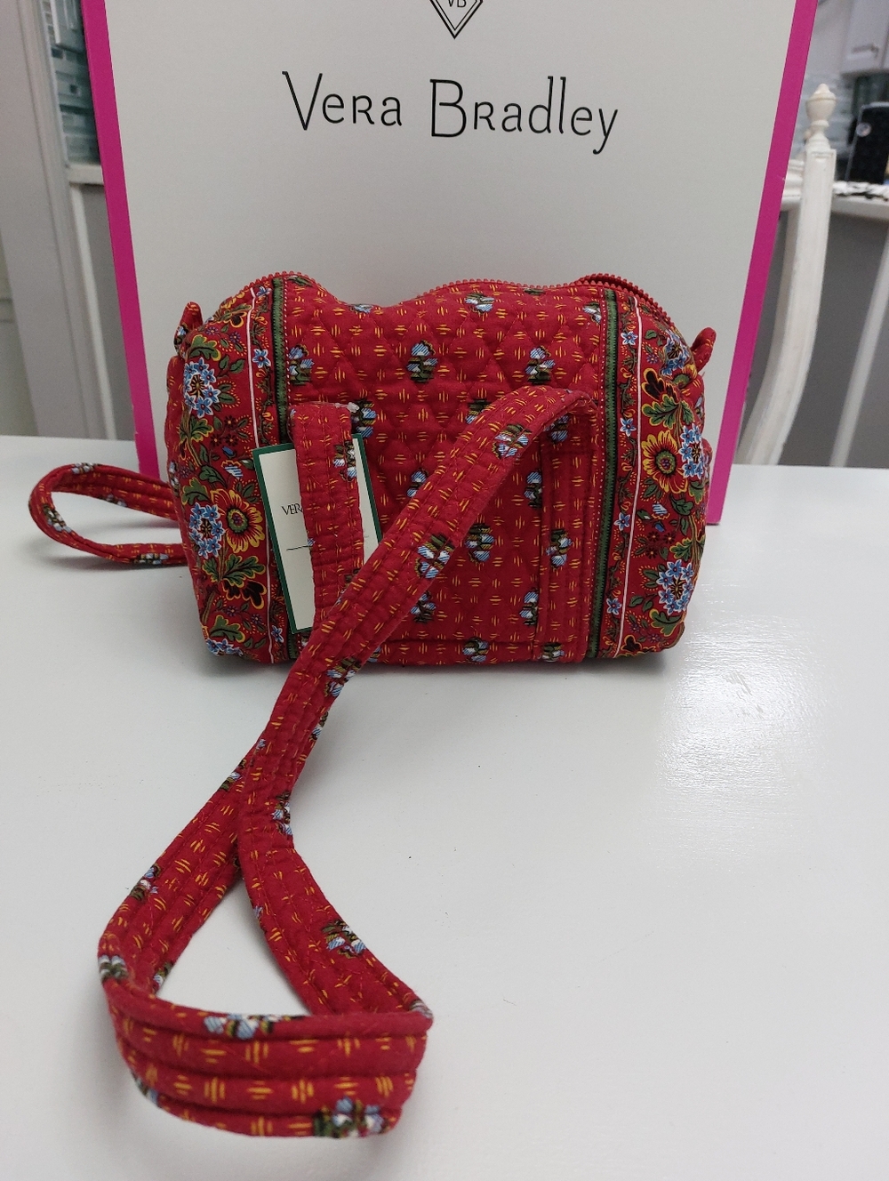 Vera Bradley Vintage Classic 100 Handbag Provincial Red NWT